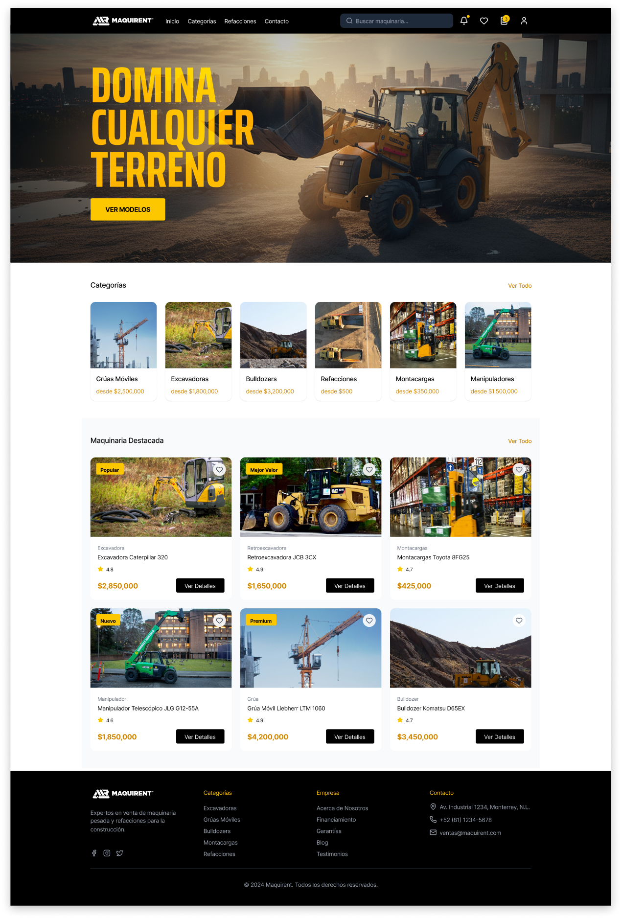 Nuevo sitio web de Maquirent