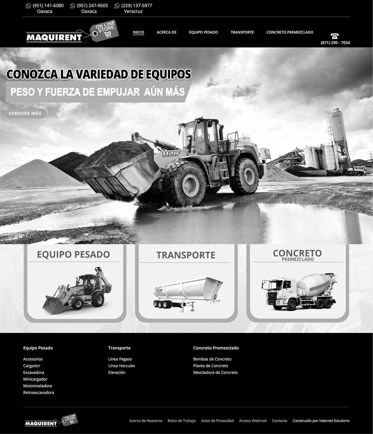 Sitio web anterior de Maquirent