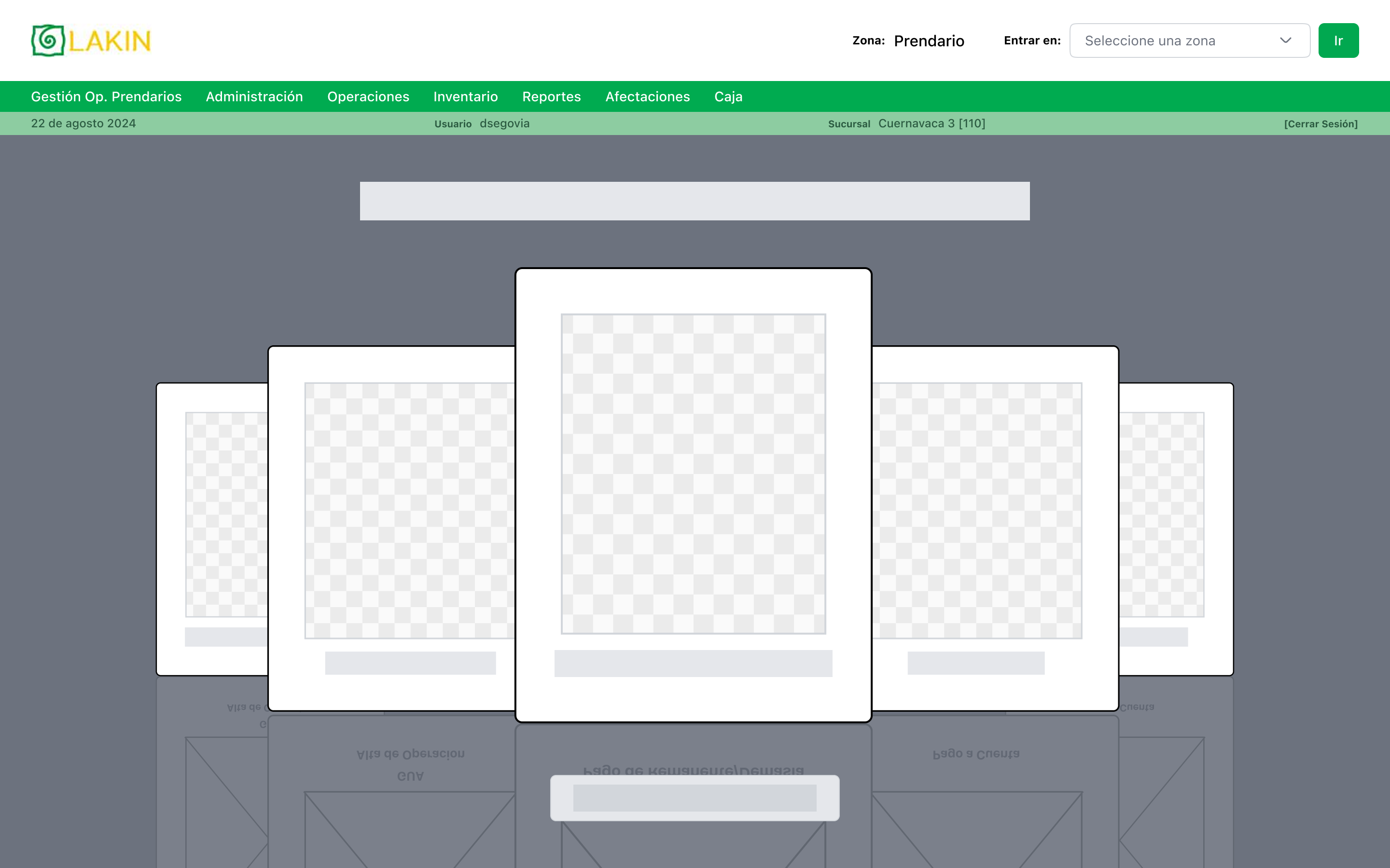 Concepto de dashboard con tarjetas descartado
