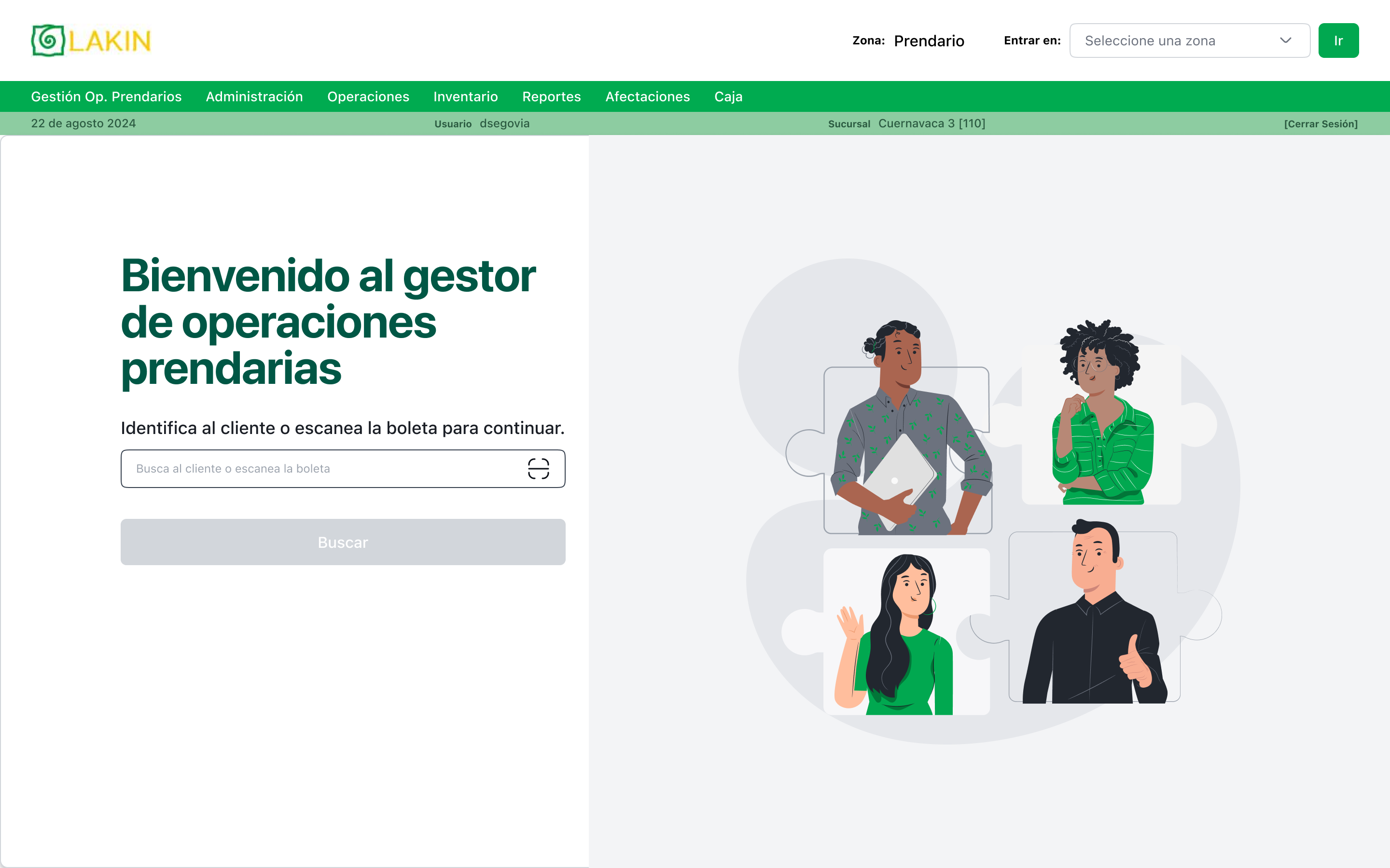 Pantalla de bienvenida del nuevo flujo
