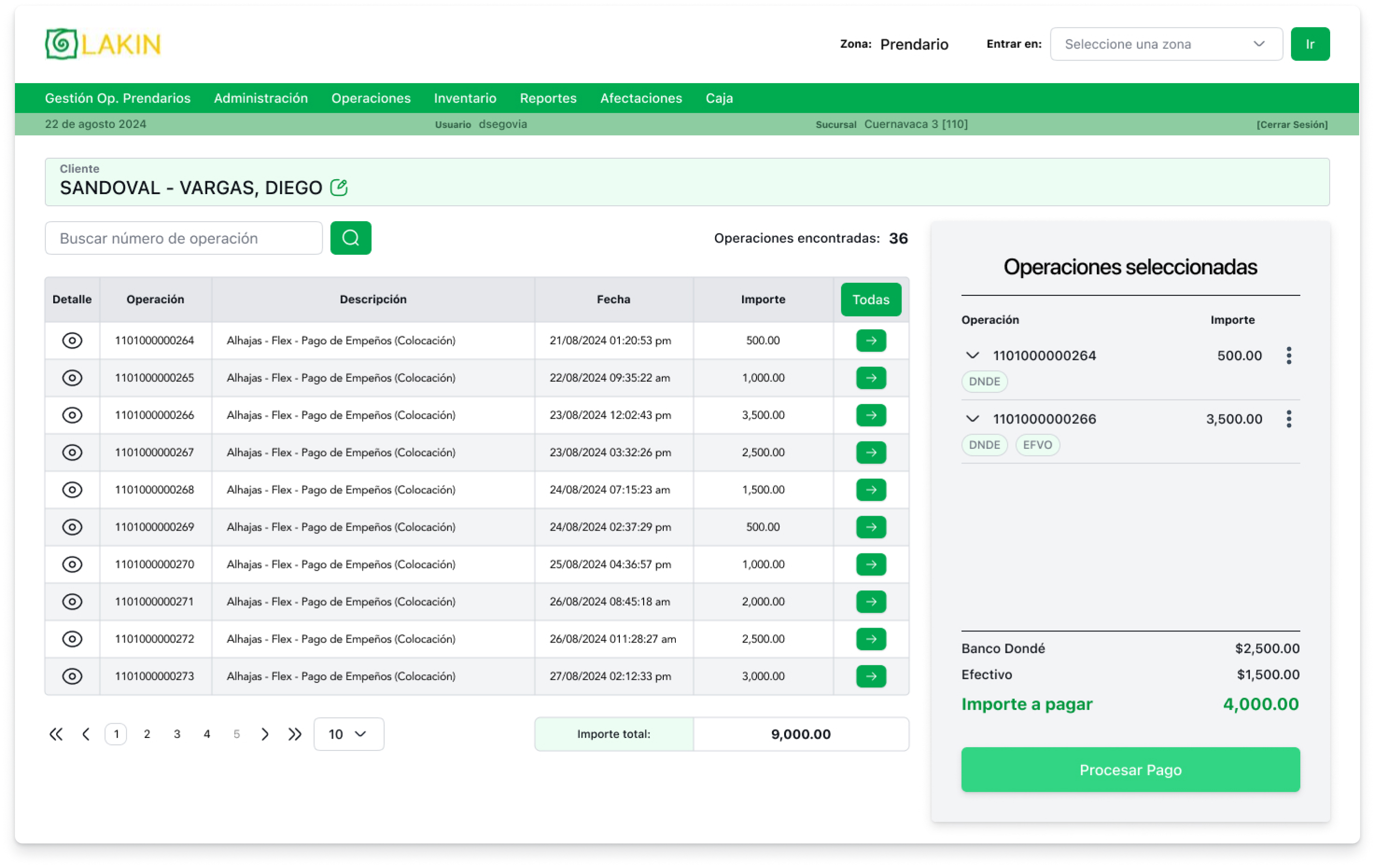 UI nueva de Lakin