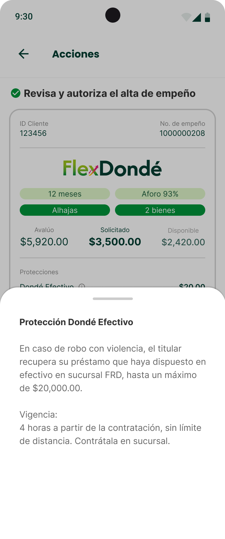 Protección bottom sheet
