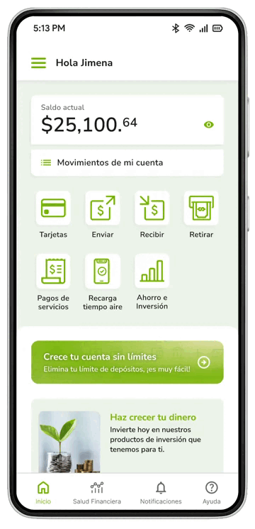 Demostración animada del módulo Salud Financiera